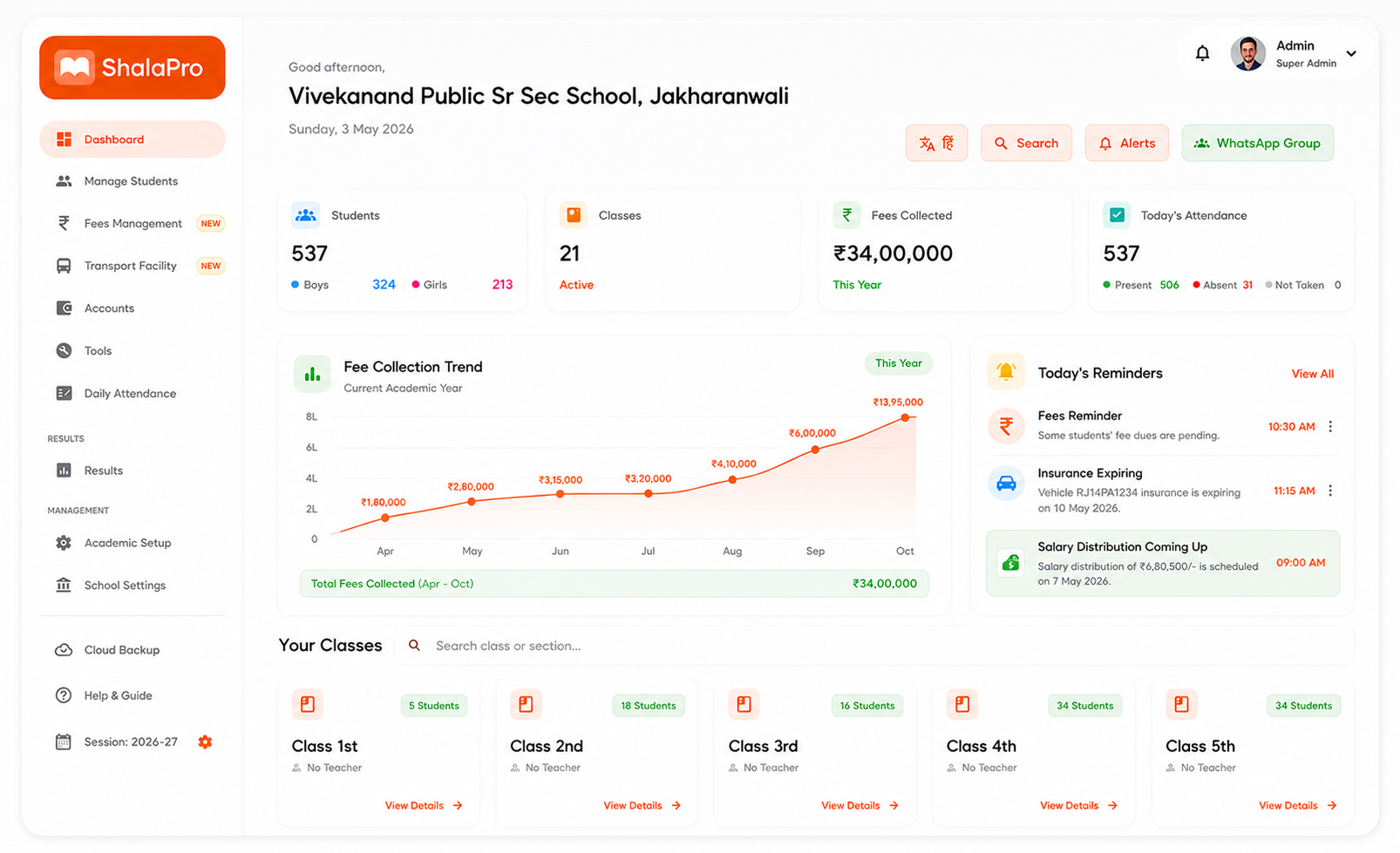 ShalaPro School Management Software